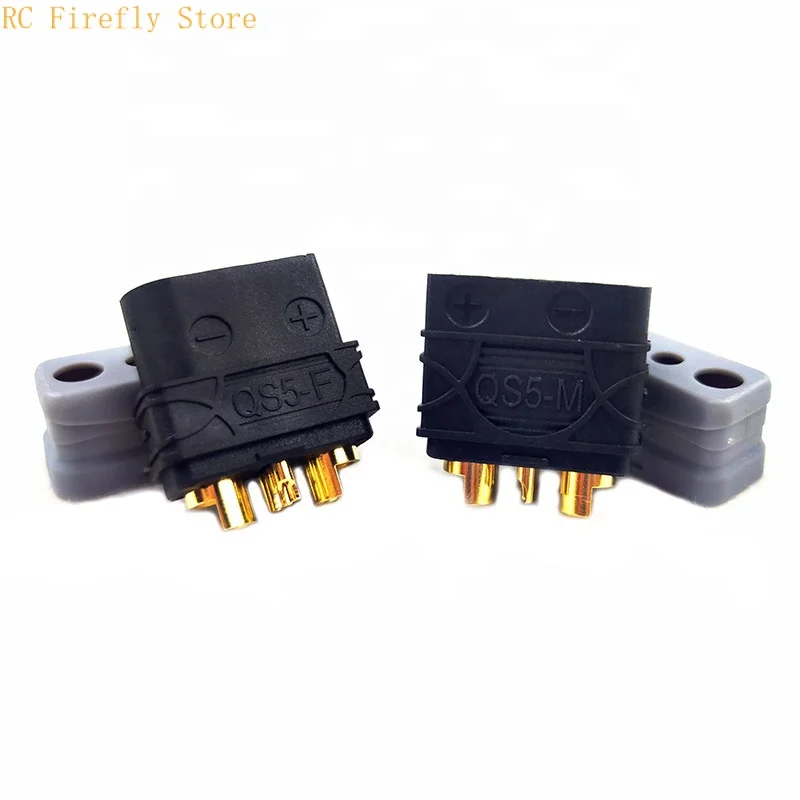 

QS5 40A Battery Plug 5mm Gold Plated Bullet Connector 3P Signal Pin For RC Car FPV Drone Ebike Power System