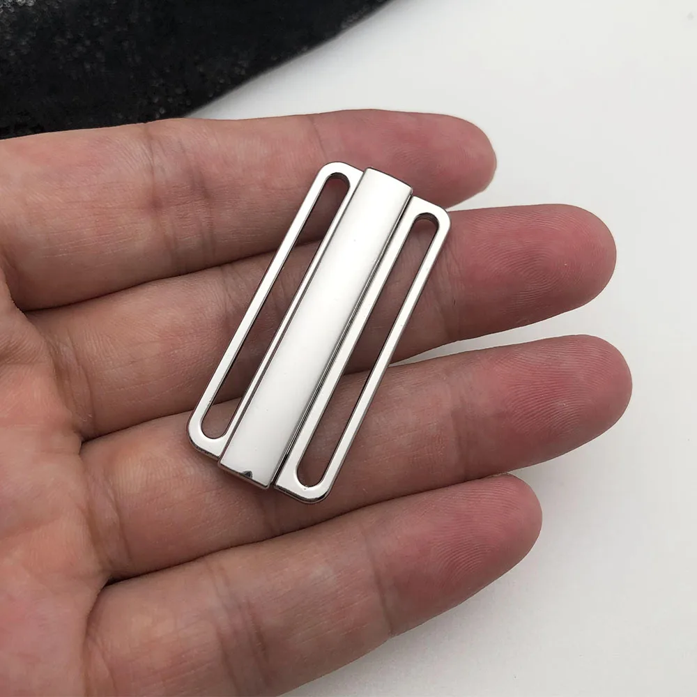 Hebilla Frontal Para Bikini Y Ropa Interior - Aleación De Zinc, Plata, 15 Mm