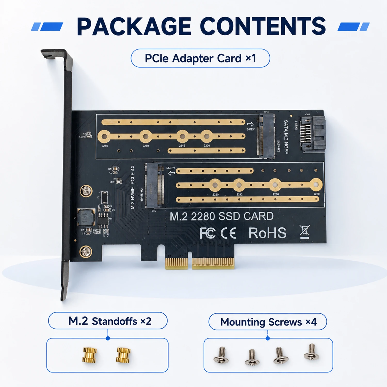 Dual NVMe SSD PCIe 4.0 x8 Expansion Card for Enhanced Storage Performance