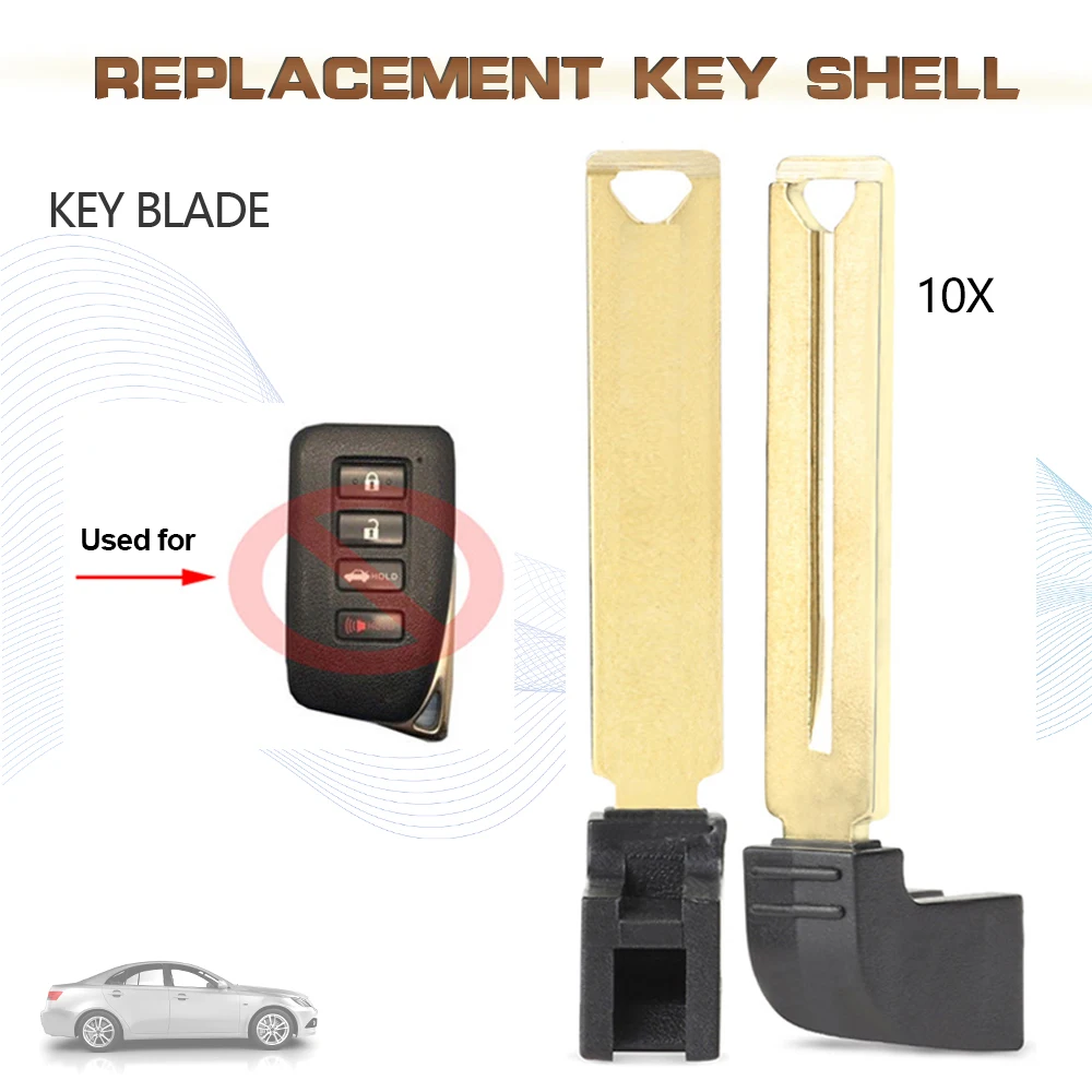 

KEYECU 10PCS Emergency Key Blade Blank Uncut Smart Prox Insert Remote Fob for 2013-2020 Lexus ES300h ES350 GS350