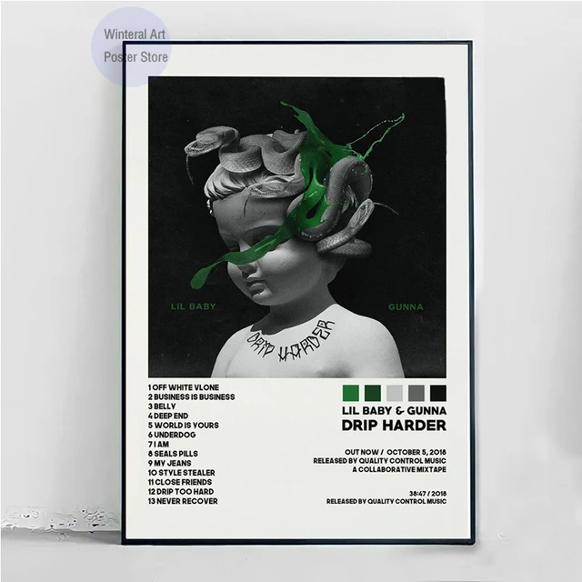 MT1335 Lil Baby Gunna Drip Harder Rap Music Album Cover