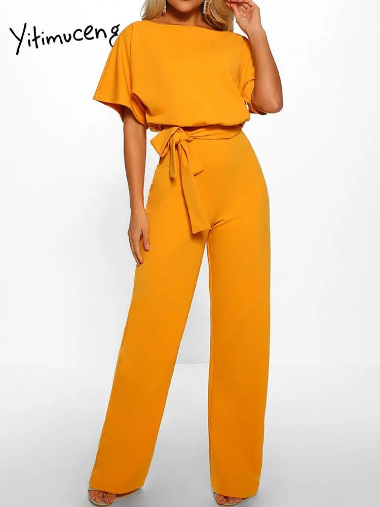 Design Jumpsuits for Women 2023 New Fashion Casual Solid Womens Jumpsuit Chic Short Sleeves Lace