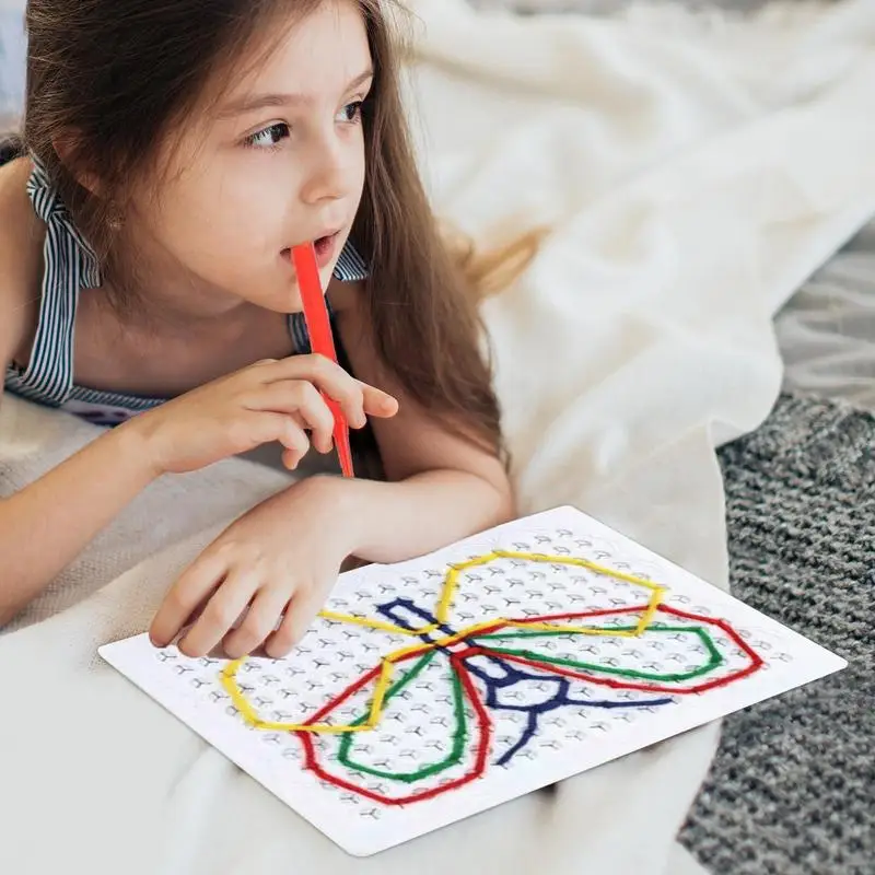 Thread Board Lacing Toy For Kids Interactive Early Learning Imagination Development