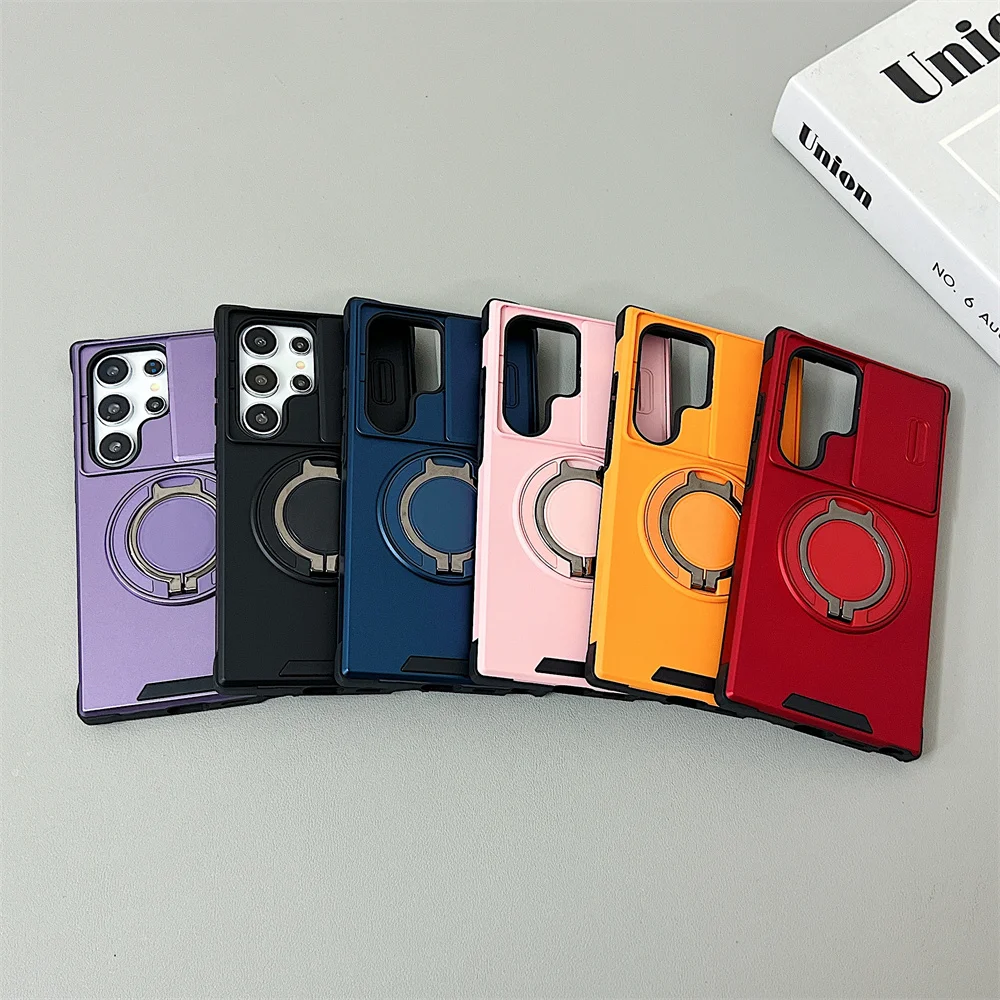 Luxury Rotating Metal Ring Car Holder Armor Case