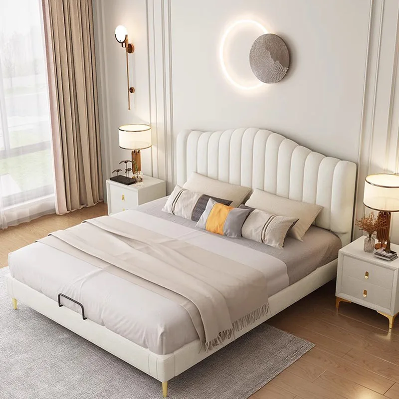 Whitr Designer Soft Bed Modern Cheap Large Master Headboards Frame Bed King Sleeping Muebles Para Dormitorio Mobili Nordici