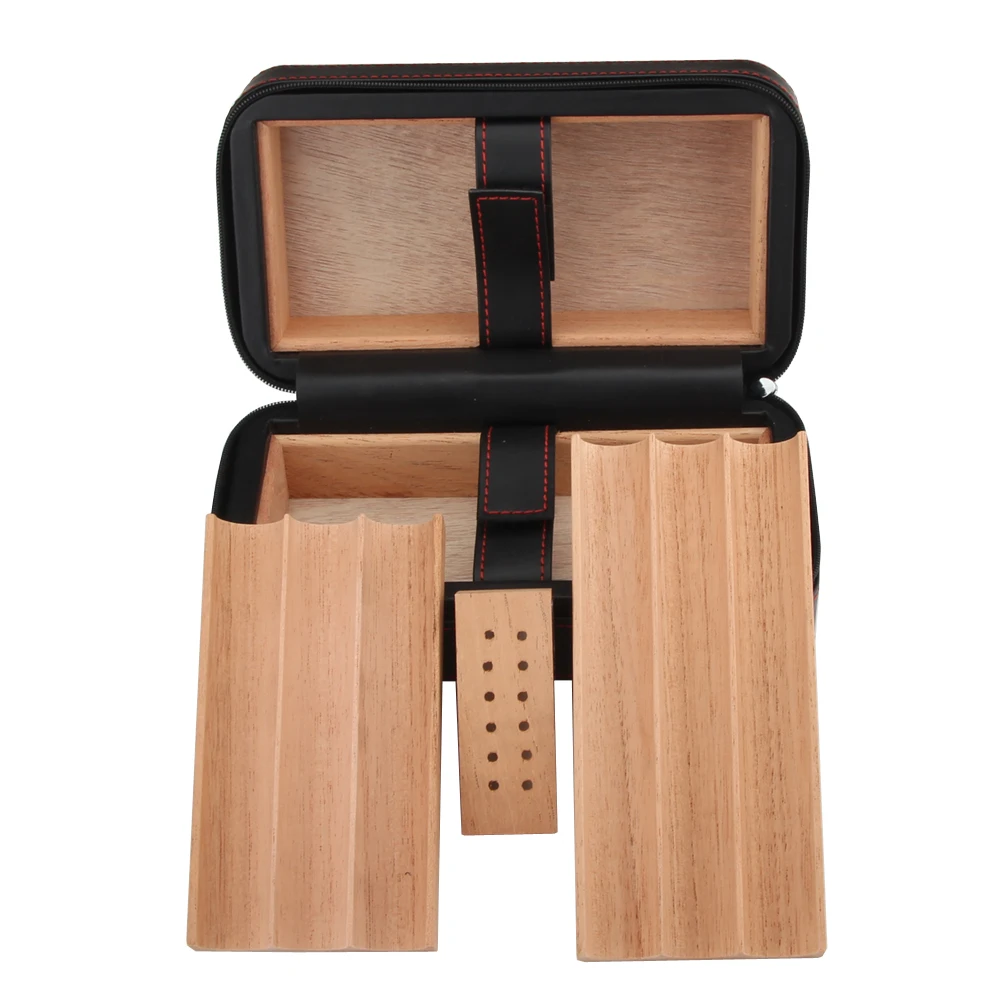 schwarz für 5 Zigarren Volenx Zigarren-Box Zedernholz Humidor-Box mit Zigarrenschneider & Hygrometer