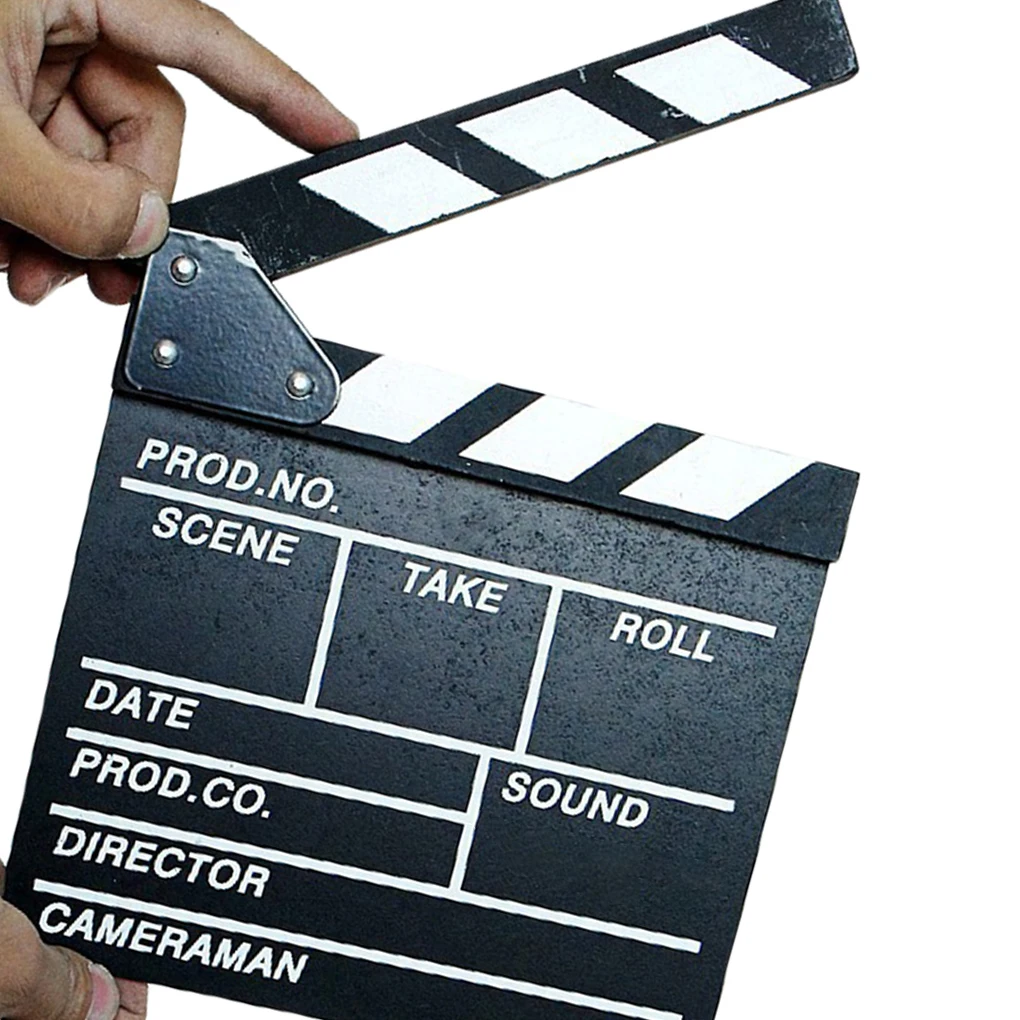 Wooden Clapperboard Movie Printed Pattern Sturdy 30*27CM Large Chinese