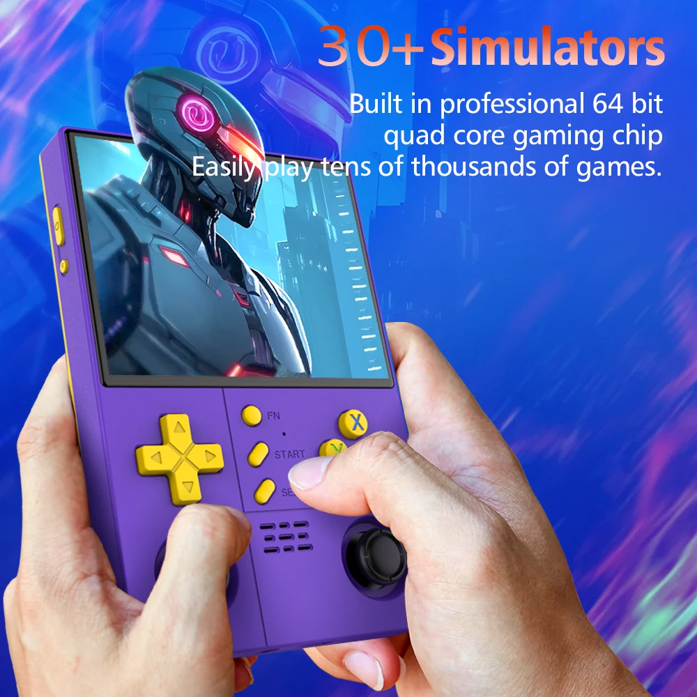 NEW R40xx Pro Max Gaming Console - 4.2" IPS Screen + Dual Joystick | Built-in Wi-Fi Portable Video Player (Solid Color)