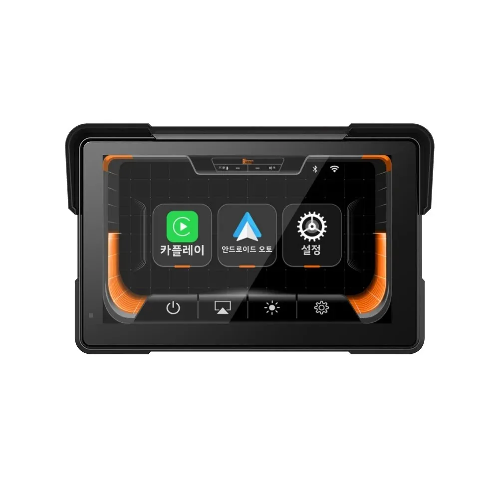 토모스트롱 7인치 리눅스 시스템 무선 카플레이 안드로이드 오토 및 IPX7 방수 등급 TPMS 탑재