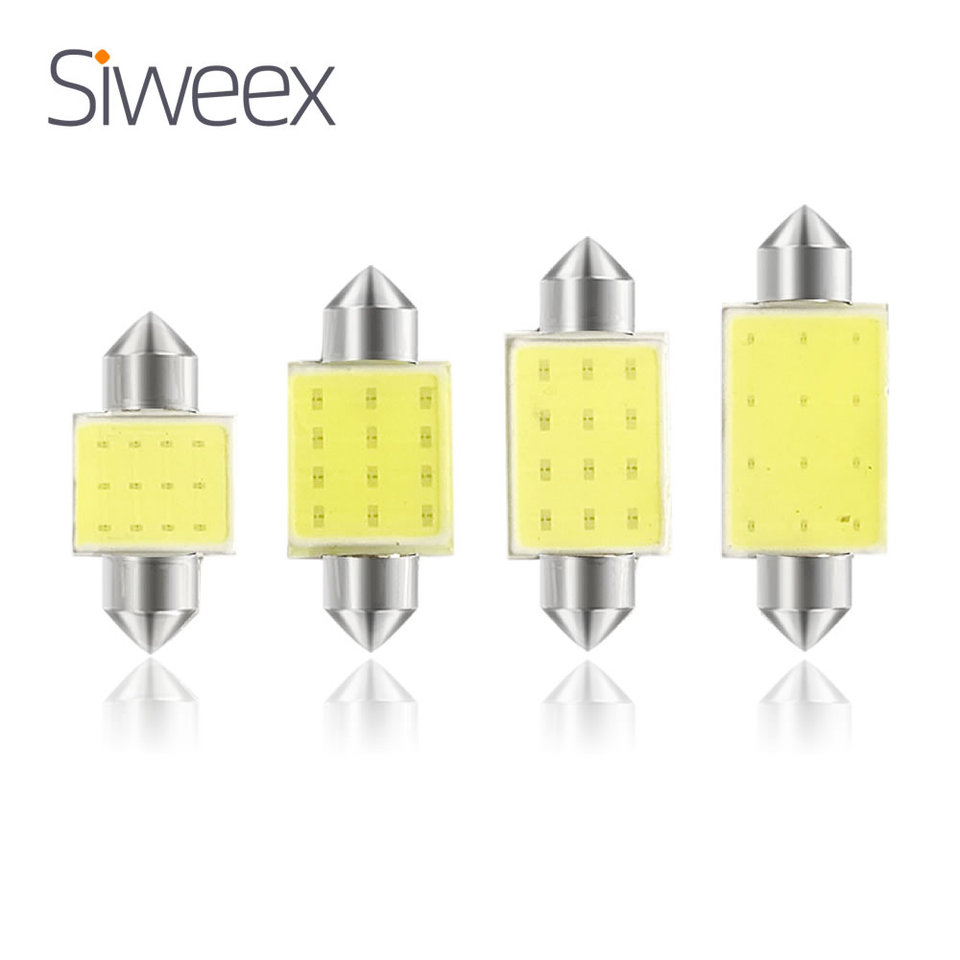C5W C10W 31mm 36mm 39mm 41mm/42mm Dome Festoon COB LED Car Reading Interior Lamp License Plate White Lights Blue DC 12V