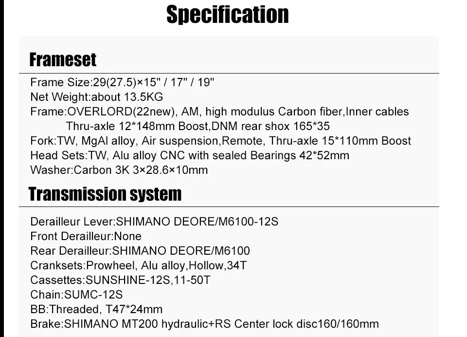TWITTER OVERLORD 27,5/29iner WheelTop EDS-13S cambio electrónico freno de disco de aceite suspensión completa bicicleta de montaña de fibra de carbono MTB