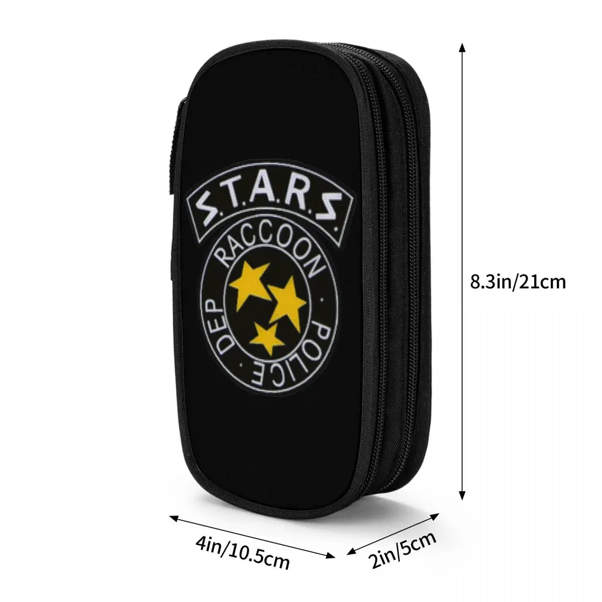 STARS 로고 Resident Evils 연필 케이스 학생용 클래식 라콘 시티 펜 가방 대형 수납 사무실 지퍼 연필 케이스