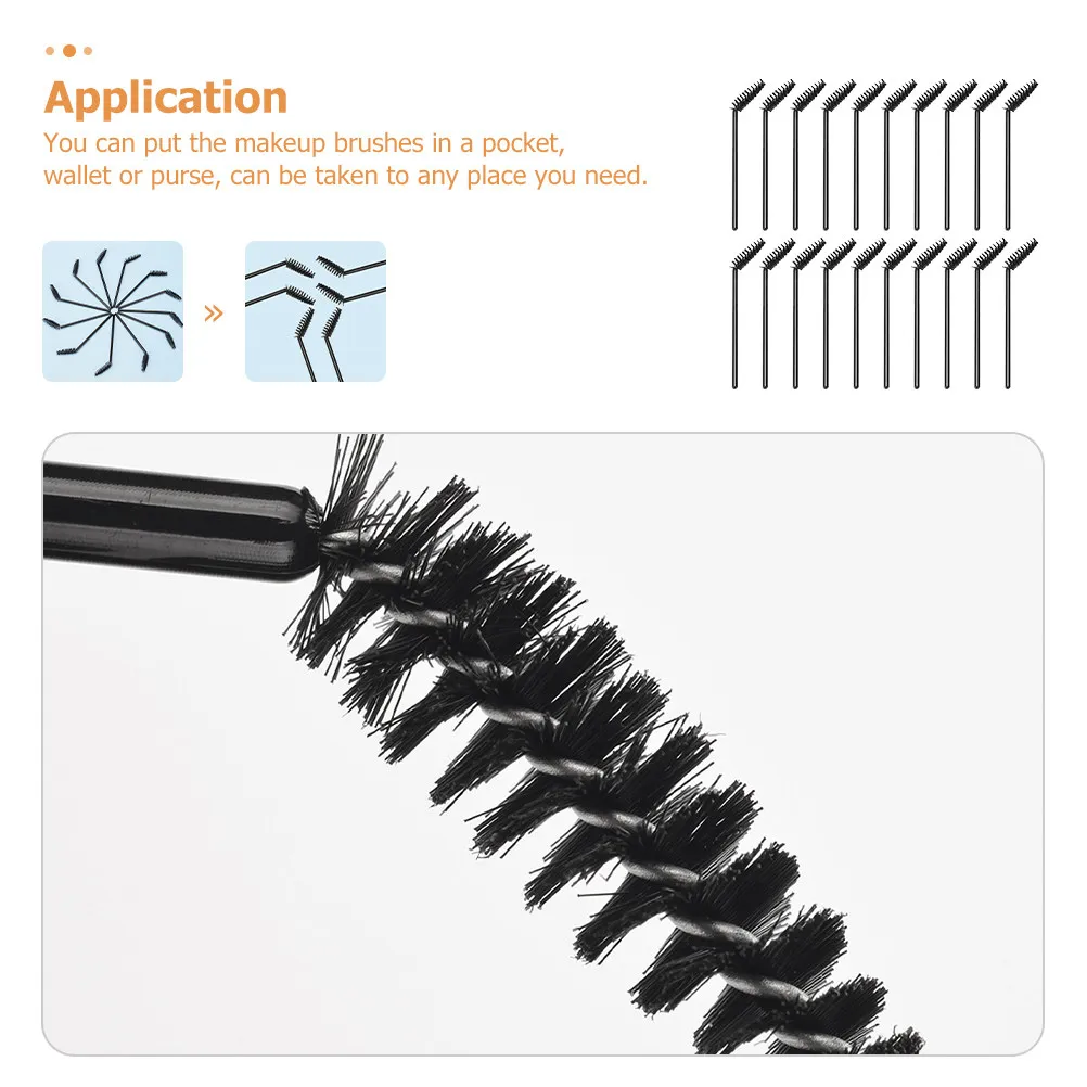50Pcs 일회용 속눈썹 브러쉬 눈썹 브러쉬 휴대용 메이크업 도구 여행용 속눈썹 어플리케이터 메이크업 용품 살롱 도구