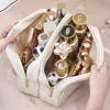 Large-Capacity Double Layer Travel Cosmetic Bag Portable PU Makeup Pouch Women Waterproof Bathroom Washbag Multifunctional Bag 4