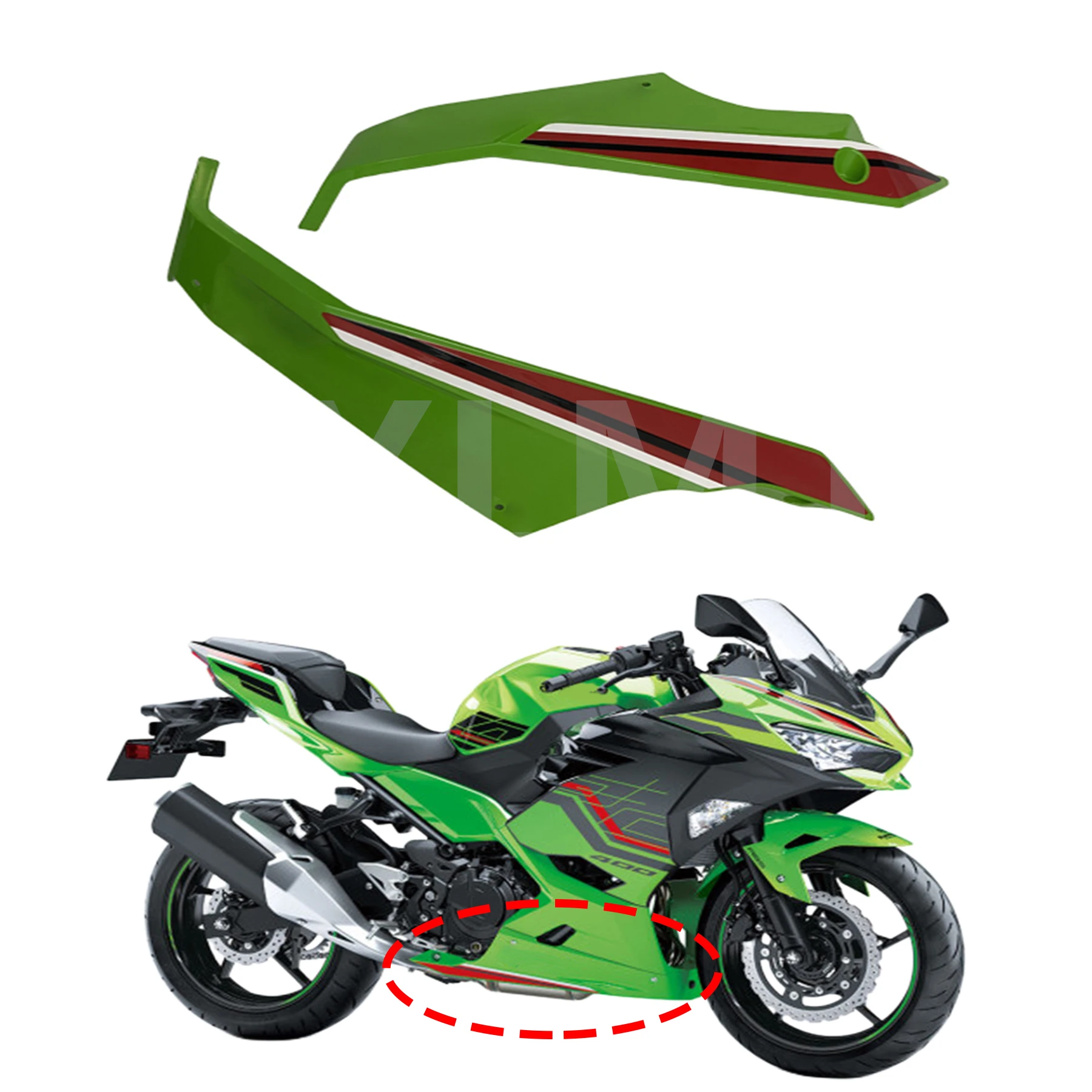 

Motorcycle Belly Pan Side Panels in Carbon Fiber For Kawasaki Ninja 400 2019 Twill Glossy Weave Fairings Motorcycle Accessories