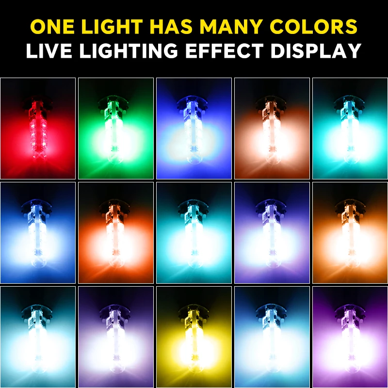 YiRui ڵ LED ̵ Ʈ Ǹ T10 W5W 194 RGB  Ʈ  ȣ Ʈ  