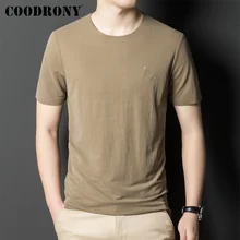

COODRONY Brand Streetwear Fashion Casual Men O-Neck Slim T-shirt Summer Classic Male Solid Color Chinese Style Clothing W5016S