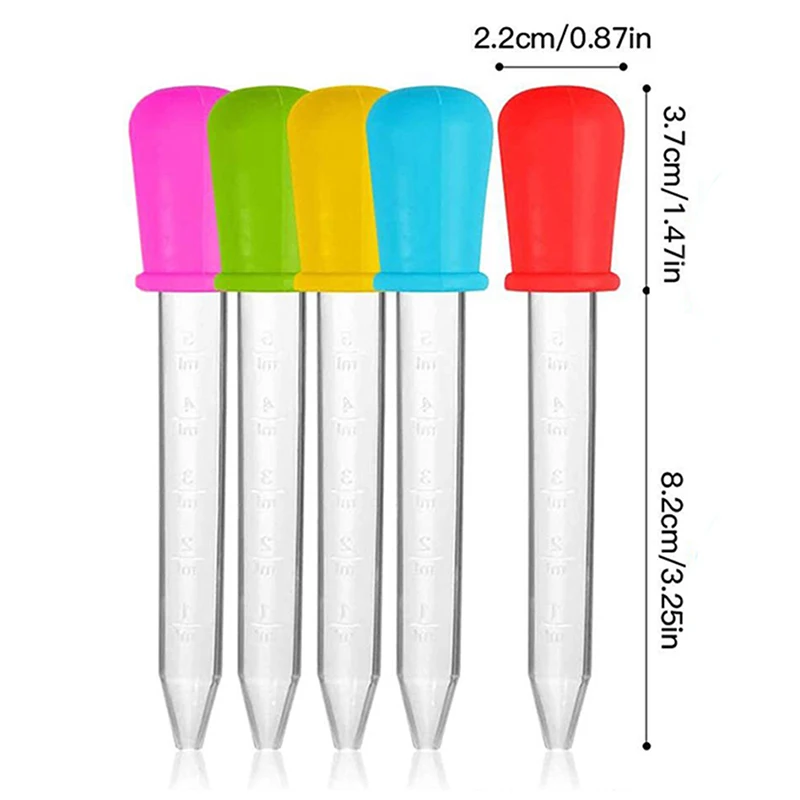1/6/8/10pcs Silicone Plastic Pipette Dropper Feeding Medicine Liquid