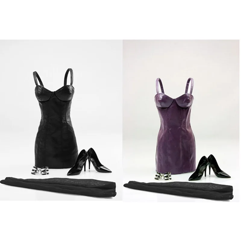 

1/6 Scale Customized Version Of Women's Sexy Suspender Leather Skirt Clothing Set Model Doll Accessories Toy Collection Display