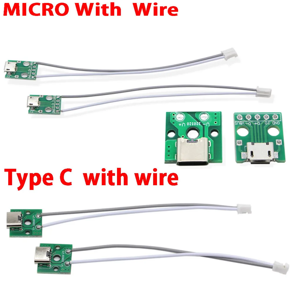 Type c micro usb to dip adapter female connector b type pcb converter