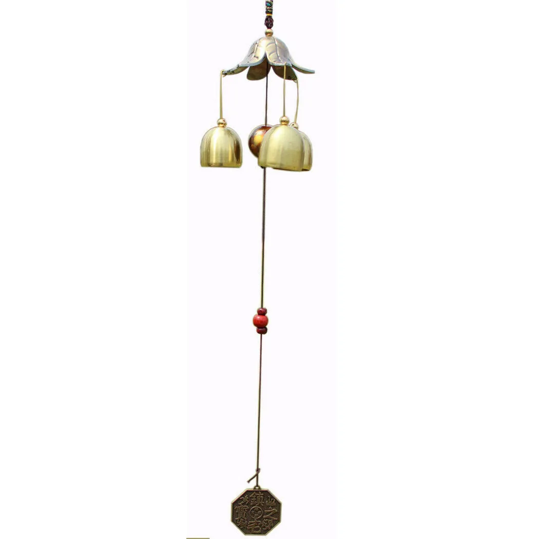 3 Bells Copper Wind Chimes For Outdoor Living Yard Garden Decoration Hanging Windchimes Craft Gifts 48cm Carillon De Jardin 4
