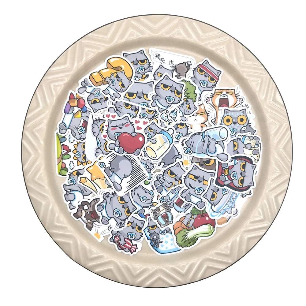 

40pcs Not Repeat Cute Waterproof Characteristic Cat Baby Scrapbooking Stickers DIY Craft Sticker Photo Albums Decor Diary Decor