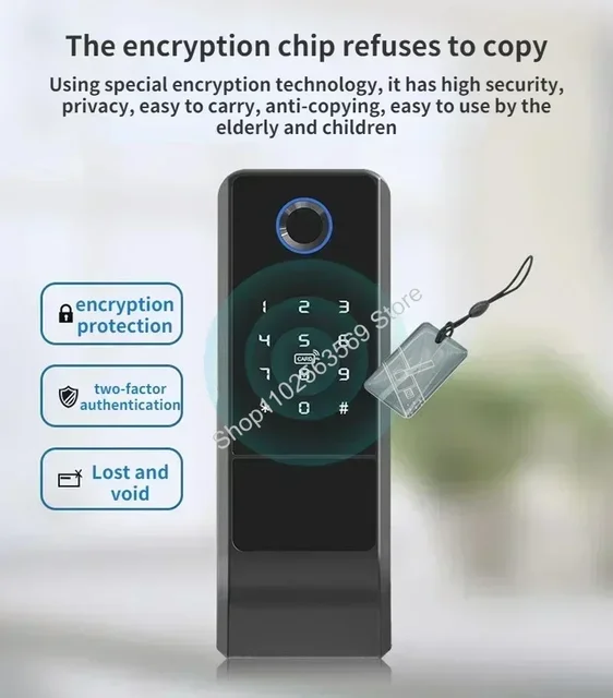 Tuya/TTlock Smart Door Lock Outdoor Waterproof Gate Lock Fingerprint Password APP IC Card NFC Remote Unlock Electronic Door Lock 3