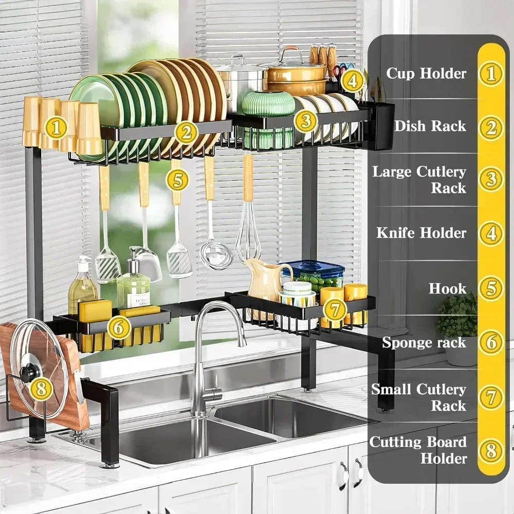 Over The Sink Rack, Fits All Sinks, Adjustable Dish Drying Rack, Dish Drying Rack Above Kitchen Sink, Easy Installation 2