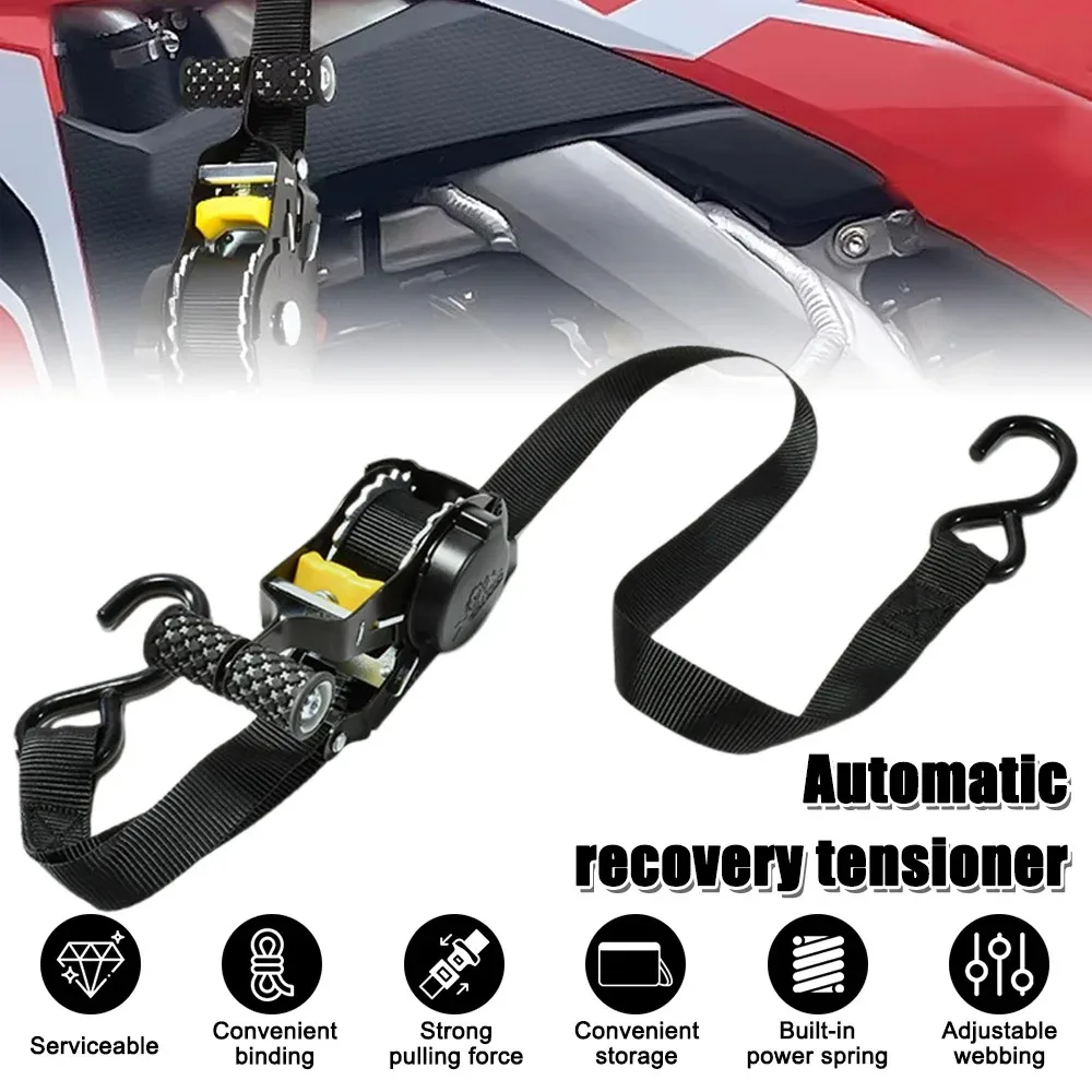 Cargo Tape with S Hook Heavy Duty Auto Retractable Ratchet Strap Tie Down for Trailers Vehicles Boat