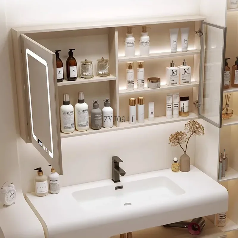 French Light Luxury Cream Style Bathroom Cabinet Washbasin Combination Modern Minimalist Skin Integrated Toilet Furniture YX50BC
