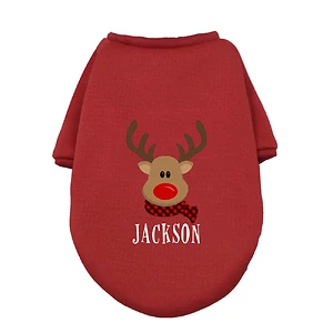 Personalised Pet Dog Christmas Clothes Deer with Name Dogs Winter Warm Hoodies French Bulldog For Puppy Medium Dog Clothing Gift