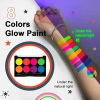 Waterproof 8 Color Water Based Face Body Paint Halloween Cosplay Black Light Face Makeup for Party UV Face Paint cosmetics 1