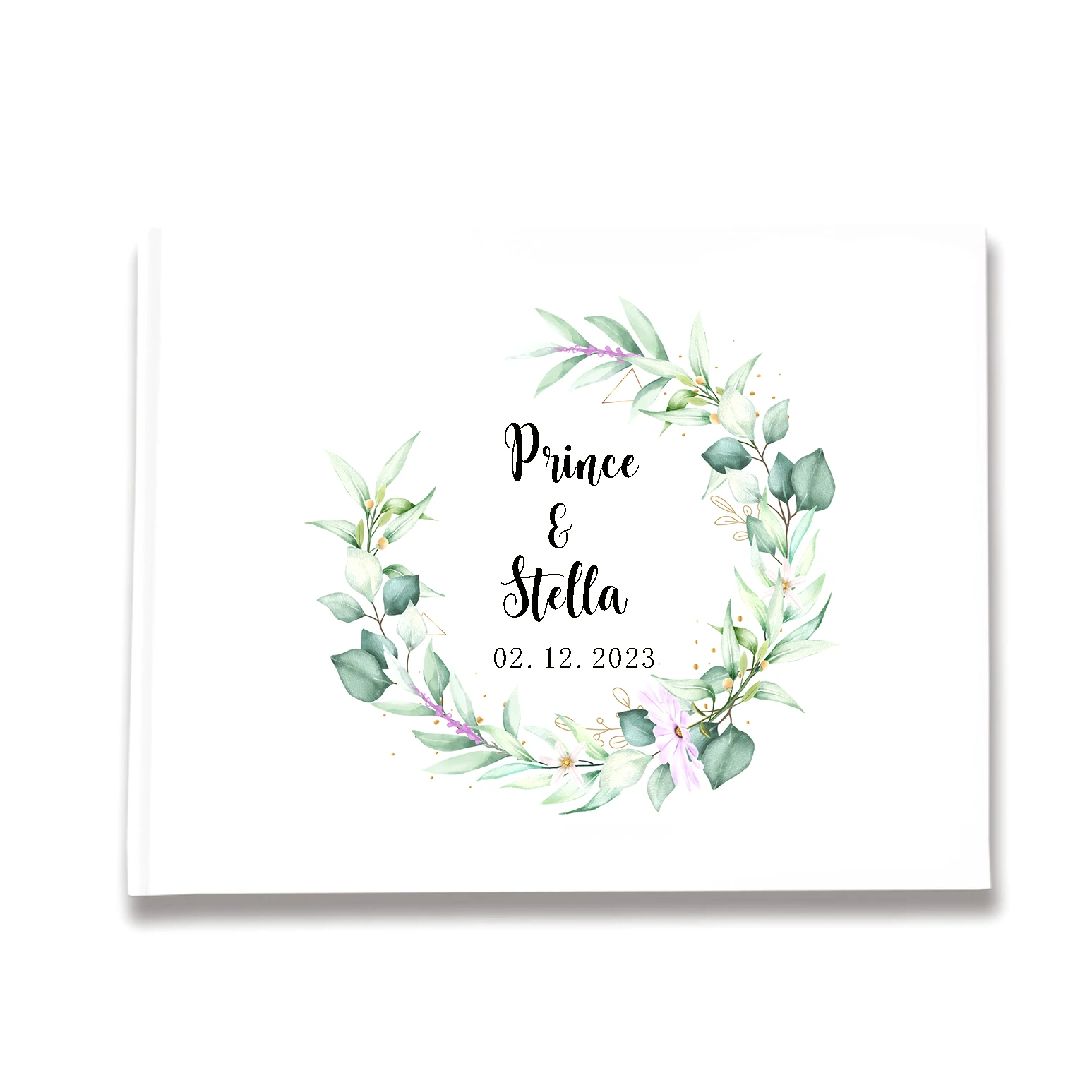 Personalized Flowers Guest Book Wedding Sign Book Wedding Guestbook White Photo Album Keepsake Anniversary Gift Idea