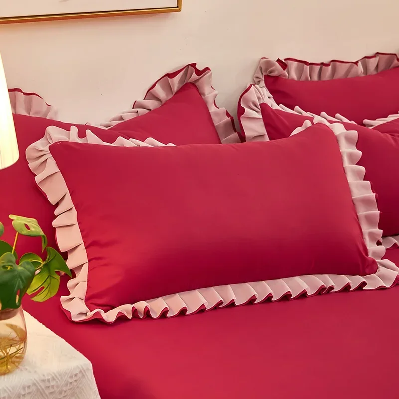 1pc Koreanische Romantische Prinzessin Stil Solide Kissen Abdeckung Rüschen Kissenbezug Mädchen Nette Weiche Bettwäsche Set Decor Kissen Fällen – Detail 8