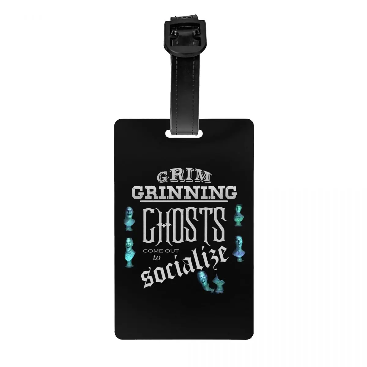 

Halloween Grim Grinning Ghost Luggage Tag for Suitcases Funny Haunted Mansion Baggage Tags Privacy Cover ID Label