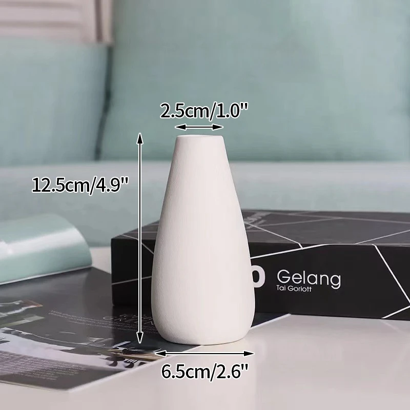 White Ceramic Nordic Vases - Decorative Home Ornaments for Living Room and Desktop Decor