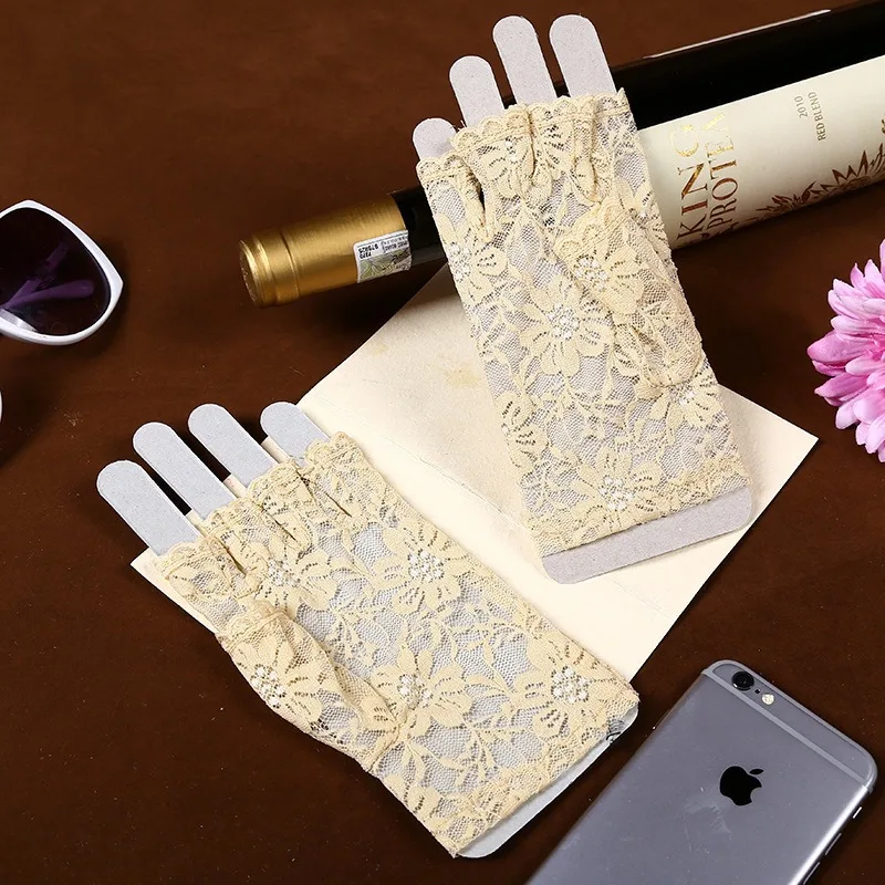 Women Sexy Glove Lace Gloves Sunscreen Short Glove Fingerless Lace Driving Gloves Spring Summer Multi Finger Accessories
