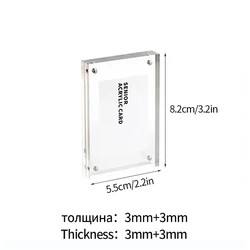 Clear Acrylic Magnetic Photo Frame - Double-Sided Desktop Display Holder - AS picture (S2 5.5x8.2cm)