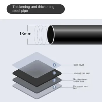 شماعات ملابس متعددة الوظائف مع عجلات عالمية ، رف معطف منزلي ، منظم تخزين ملابس غرفة النوم ، حامل التنقل ، 2 طبقات - Image 6