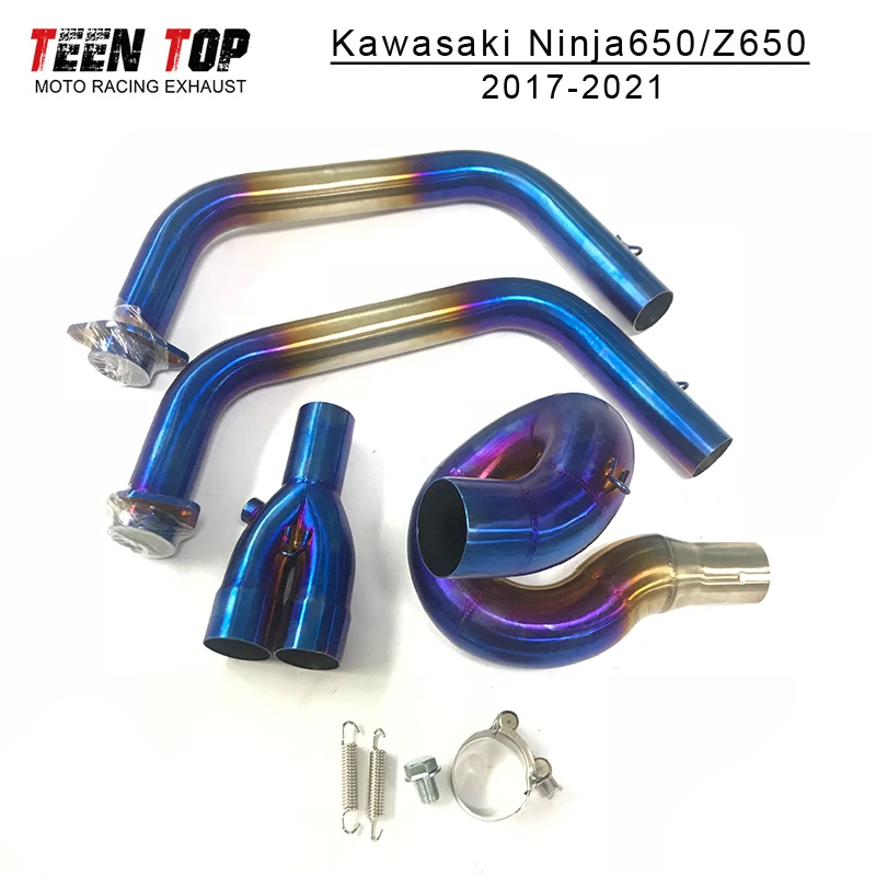 Motorcycle Exhaust Front Link Pipe For Kawasaki Z650 Ninja650 Exhaust Pipe 2017-2021 51mm Motobike Escape Moto Tube - Image 6