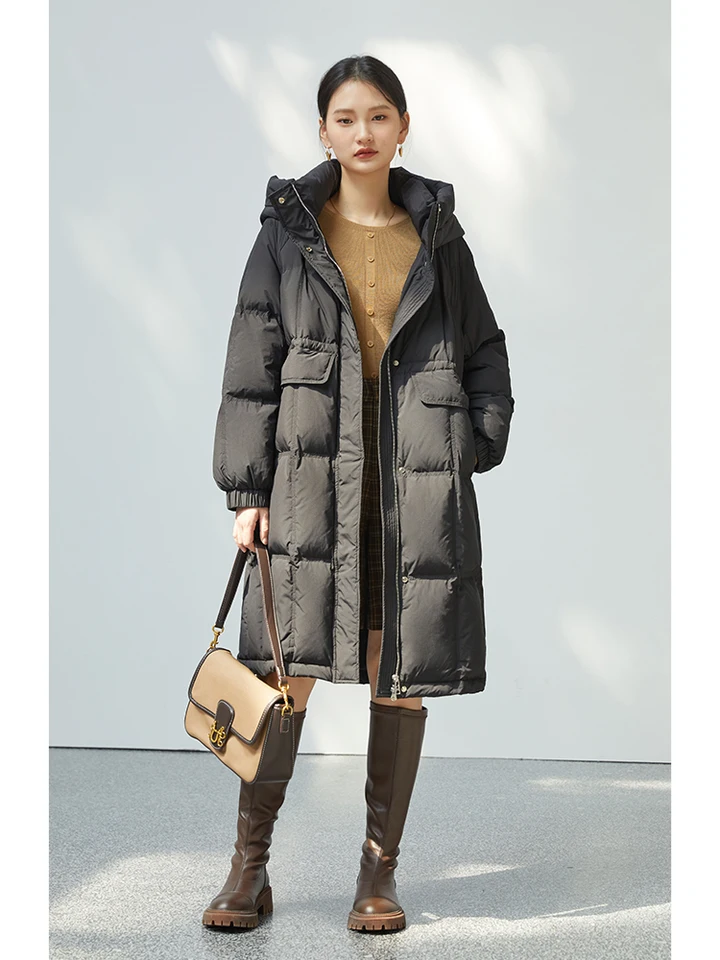 ZIQIAO 176-203.7G Filling Capacity White Duck Down Jacket Women