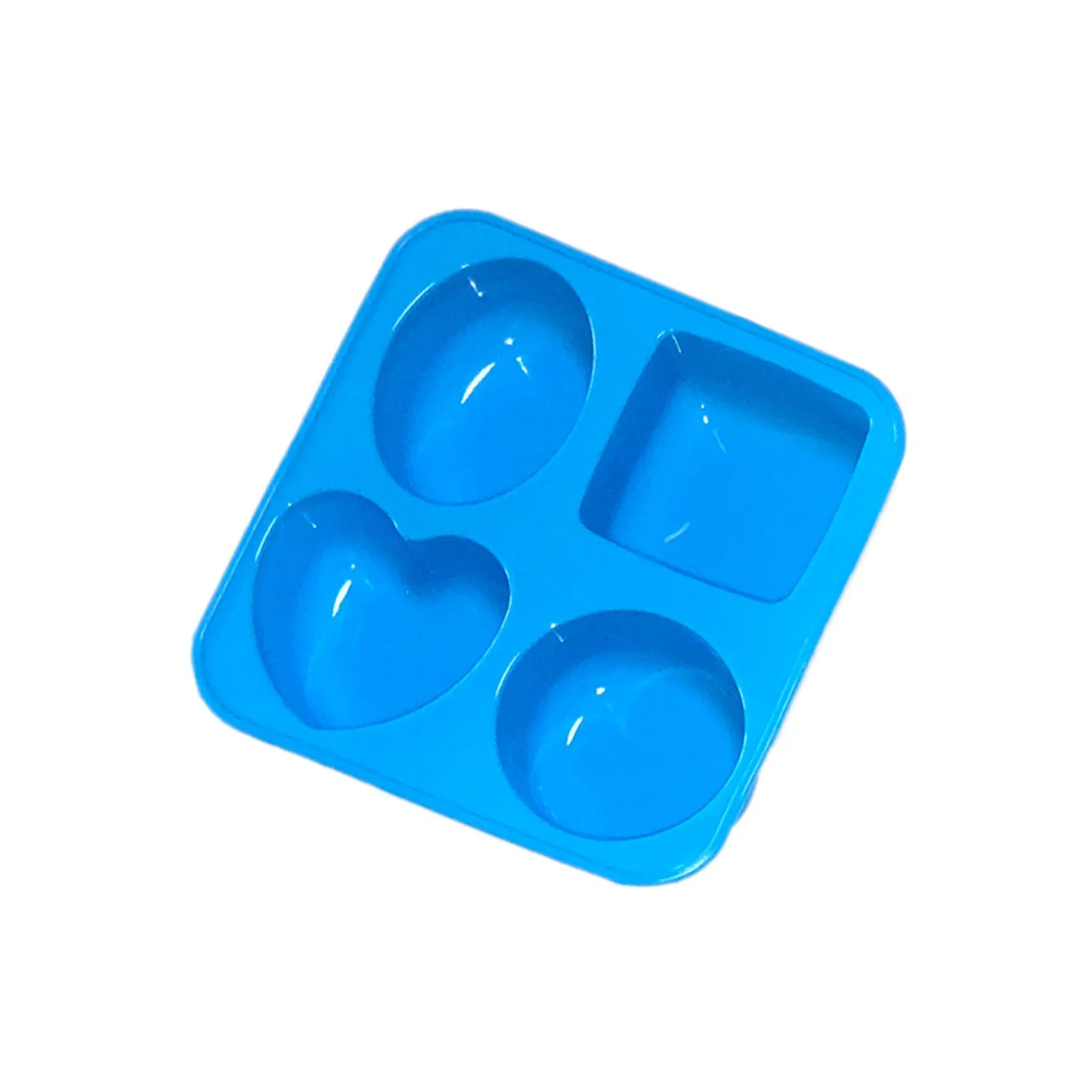 4 Cavity Round Oval Heart Square Shape Mold Soap Making Silicone Soap Molds Portable Unique Making Tools