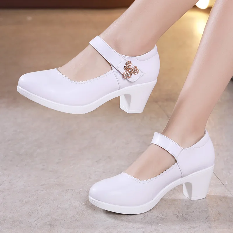 Small Size 32-43 Red Silver Block Heels Platform Pumps Women Wedding Shoes High Heels Shoes 2022 Elegant Office Footwear Female