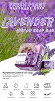 Savon Loofah à l'huile de lavande biologique, 100g, citron naturel, blanchissant, barre de lavage du visage et du corps 2