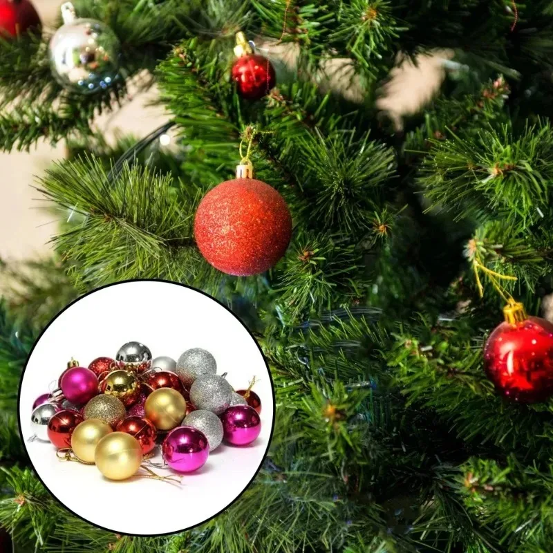 24pcs/box 3cm Christmas Tree Ball Bauble Hanging Home Party Ornament Decor Tree Decoration Balls Party Hanging Pendant Navidad