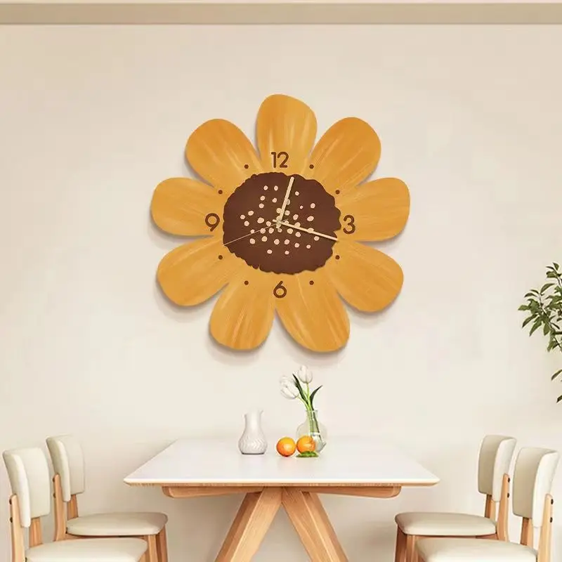 

Настенные часы простота подвеска гостиная ресторан креативный цветок спальня пасторальный стиль Декор бесшумный домашний декор