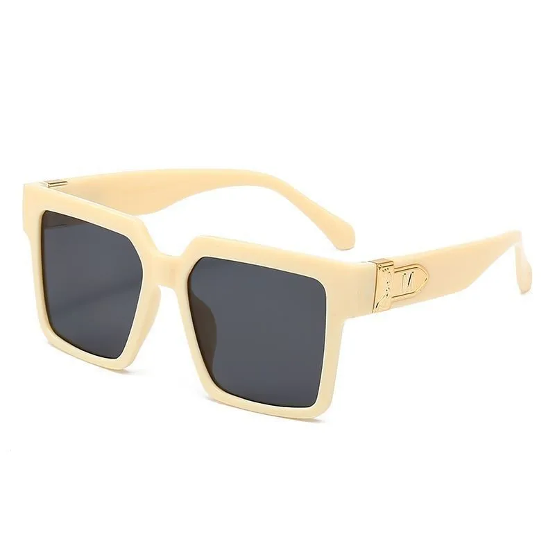 Personalized Candy Color Hip-hop Sunglasses Fashionable Square Sunglasses Trendy Large Frame Plain Face 1/2/3PCS 5367