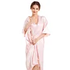 Ensemble pyjama sexy en satin pour femme, robe de pyjama soyeuse, chemise de nuit, 2 pièces