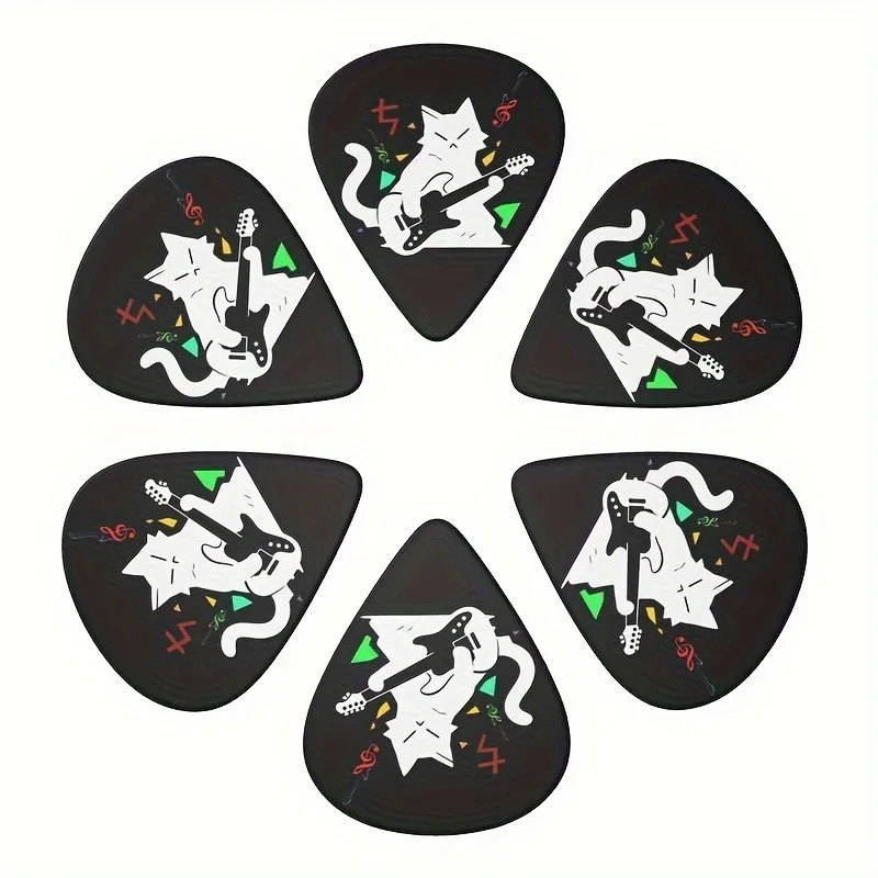 Original Sound Guitar Picks Double-Sided Printed Ukulele Guitar Finger Shrapnel Keychain Holster Gift Music Lovers 6 Pcs guitar picks
