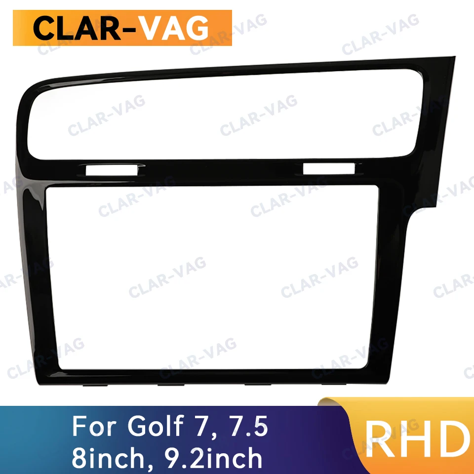

Рама RHD для VW Golf 7 7,5, Задняя панель для правого руля, 8 дюймов, 9,2 дюйма, черная, углеродное волокно, внутренний аксессуар